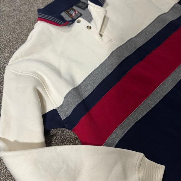 Vintage 90s USA Olympic Team JC Penney Sweatshirt M Striped Collared Pullover - Picture 2 of 4